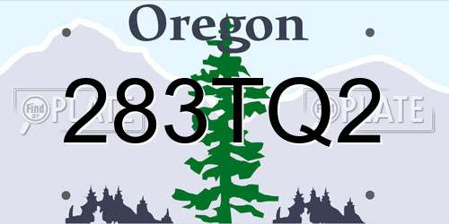 283TQ2 Oregon License Plate