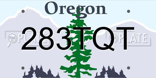 283TQT Oregon License Plate