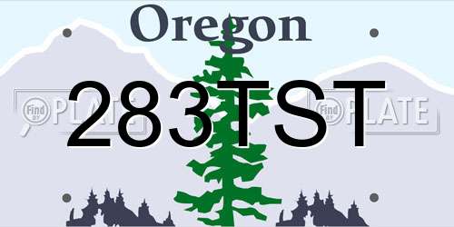 283TST Oregon License Plate