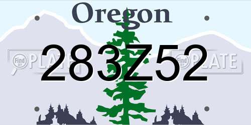 283Z52 Oregon License Plate