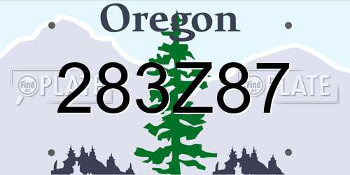 283Z87 Oregon License Plate