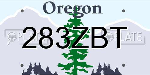 283ZBT Oregon License Plate