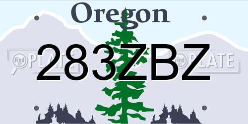 283ZBZ Oregon License Plate