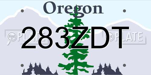 283ZDT Oregon License Plate