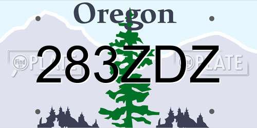 283ZDZ Oregon License Plate