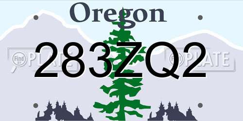 283ZQ2 Oregon License Plate