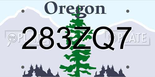 283ZQ7 Oregon License Plate