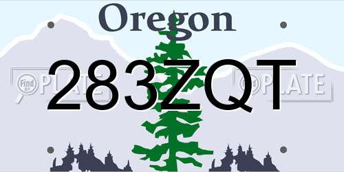 283ZQT Oregon License Plate