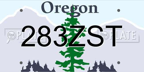283ZST Oregon License Plate