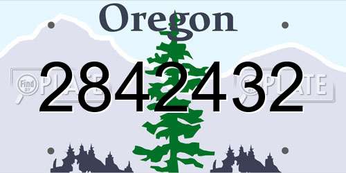 2842432 Oregon License Plate