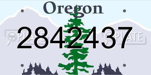 2842437 Oregon License Plate