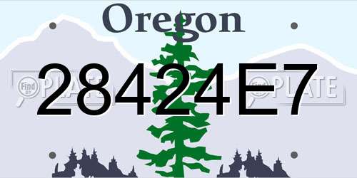 28424E7 Oregon License Plate