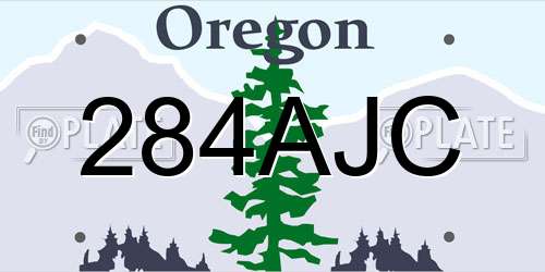 284AJC Oregon License Plate