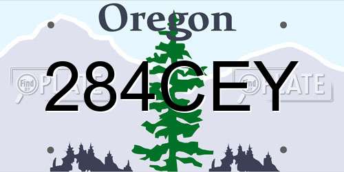 284CEY Oregon License Plate