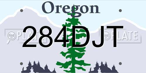 284DJT Oregon License Plate