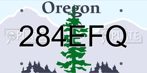 284EFQ Oregon License Plate