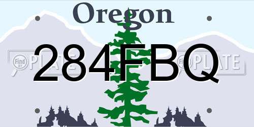 284FBQ Oregon License Plate