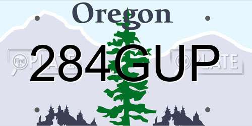 284GUP Oregon License Plate