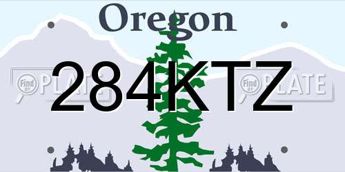 284KTZ Oregon License Plate