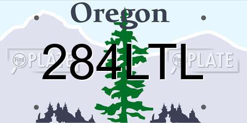 284LTL Oregon License Plate