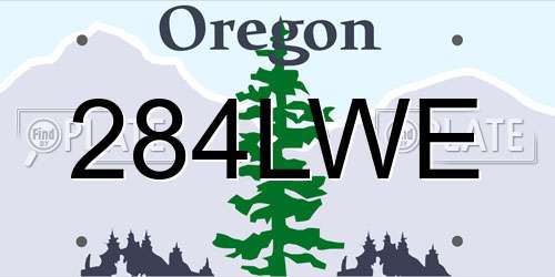 284LWE Oregon License Plate
