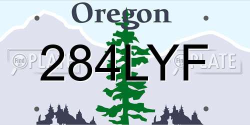 284LYF Oregon License Plate