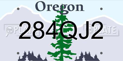 284QJ2 Oregon License Plate