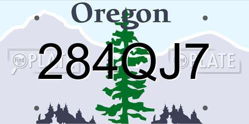 284QJ7 Oregon License Plate