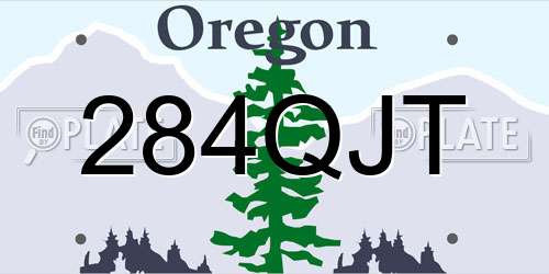 284QJT Oregon License Plate
