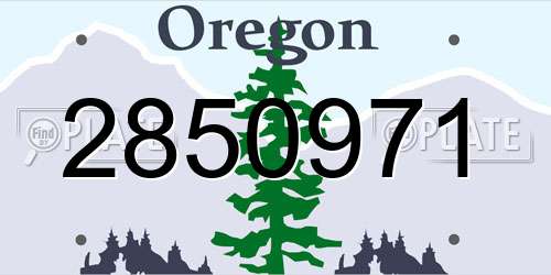 2850971 Oregon License Plate