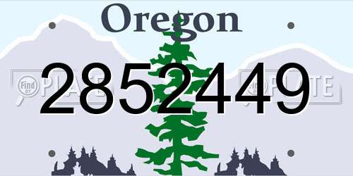 2852449 Oregon License Plate