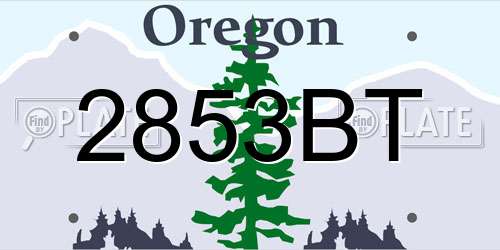 2853BT Oregon License Plate