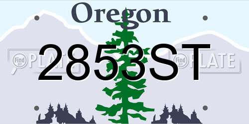 2853ST Oregon License Plate