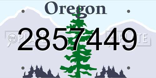 2857449 Oregon License Plate