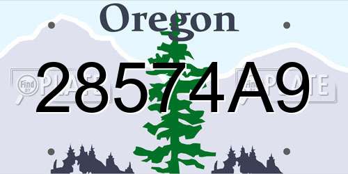 28574A9 Oregon License Plate