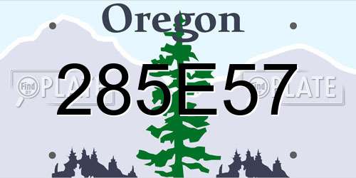 285E57 Oregon License Plate