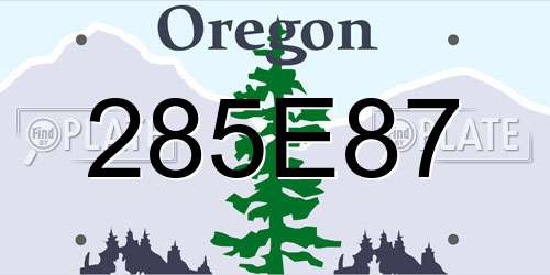 285E87 Oregon License Plate