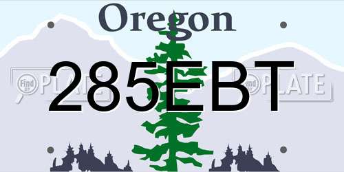 285EBT Oregon License Plate