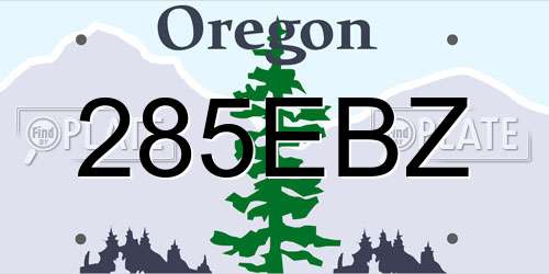285EBZ Oregon License Plate