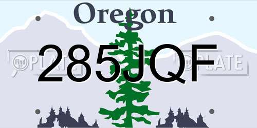 285JQF Oregon License Plate