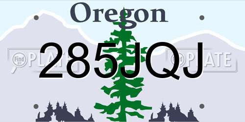 285JQJ Oregon License Plate