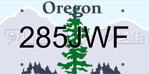 285JWF Oregon License Plate