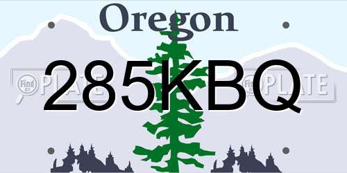 285KBQ Oregon License Plate