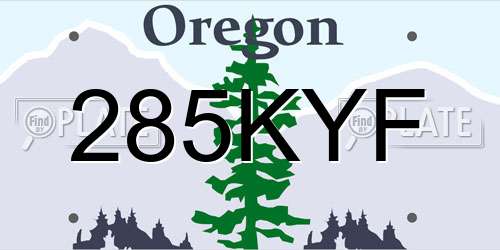285KYF Oregon License Plate