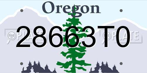 28663T0 Oregon License Plate