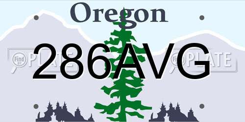 286AVG Oregon License Plate