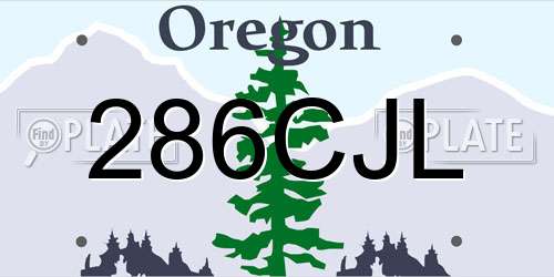 286CJL Oregon License Plate