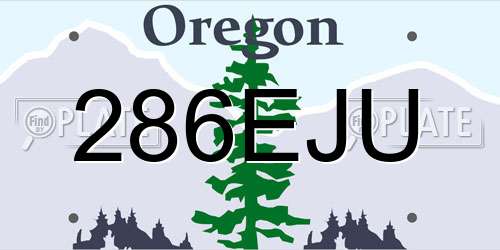 286EJU Oregon License Plate