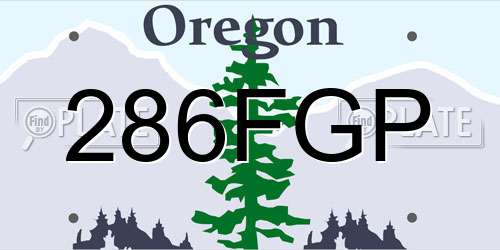 286FGP Oregon License Plate