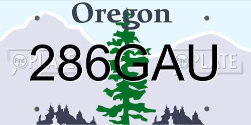 286GAU Oregon License Plate
